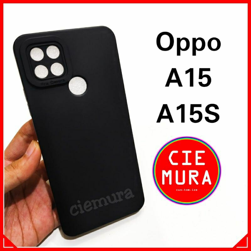 CIE Case Hitam Oppo A15 Black Matte Softcase Polos Lentur Slim Silikon HP Ciemura