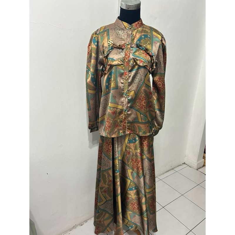 shellasaukia one set rok etnik/ set rok etnik wanita