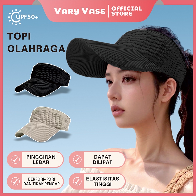 Vary Vase Topi Golf Tennis Rajut Katun Elastis Topi Baseball Gaya Korea Topi Olahraga Wanita Senam U