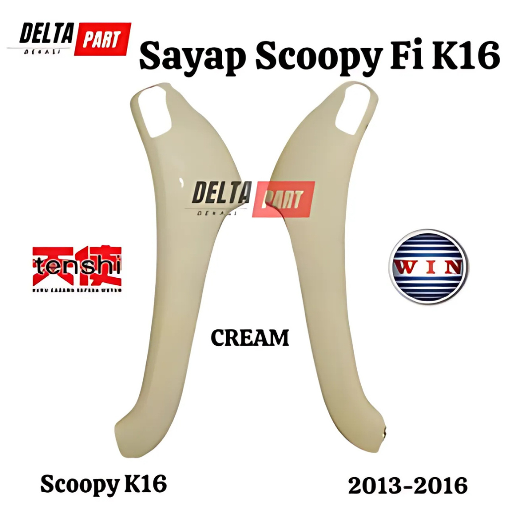 cover sayap samping depan Scoopy fi k16 2013 2016 cream