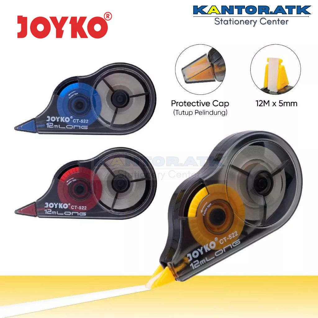 

D3W! (12Pc) Correction Tape CT-522 Joyko / Pita Koreksi Correction Tape Joyko CT522