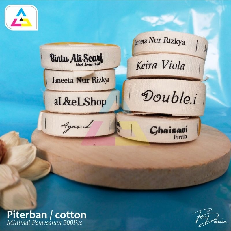 

100 pcs label custom free desain/ label hijab / piterban lembut /label baju / label hijab / label pakaian / label nama / katun import desain suka suka