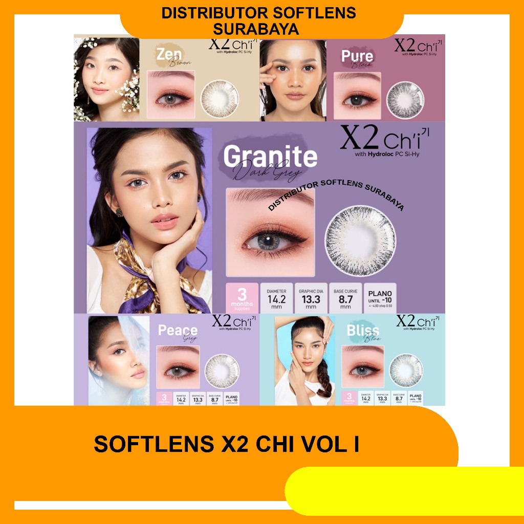 Softlens X2 CHI VOL I 14,2MM Normal & Minus (-0,50 S/D -6,00) By X2 / Soflen X2 Chi Vol I / X2 Chi V