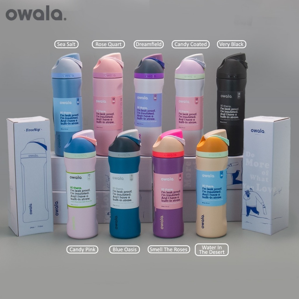 OWALA Freesip 24oz/32oz Stainless 304 Tahan Panas Dingin Diatas 12 Jam Insulated WHITE BOX PREMIUM