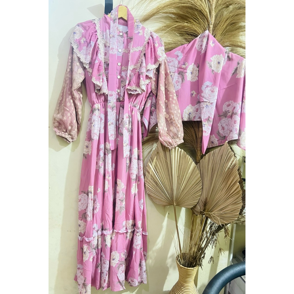 gamis kerudung meijiwang brukat