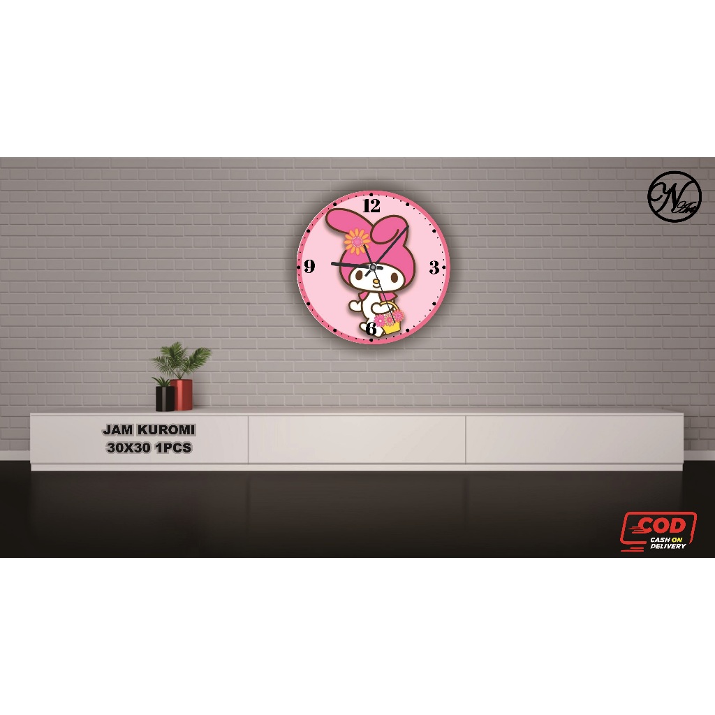 Jam Dinding Kamar Anak Gambar Kuromi