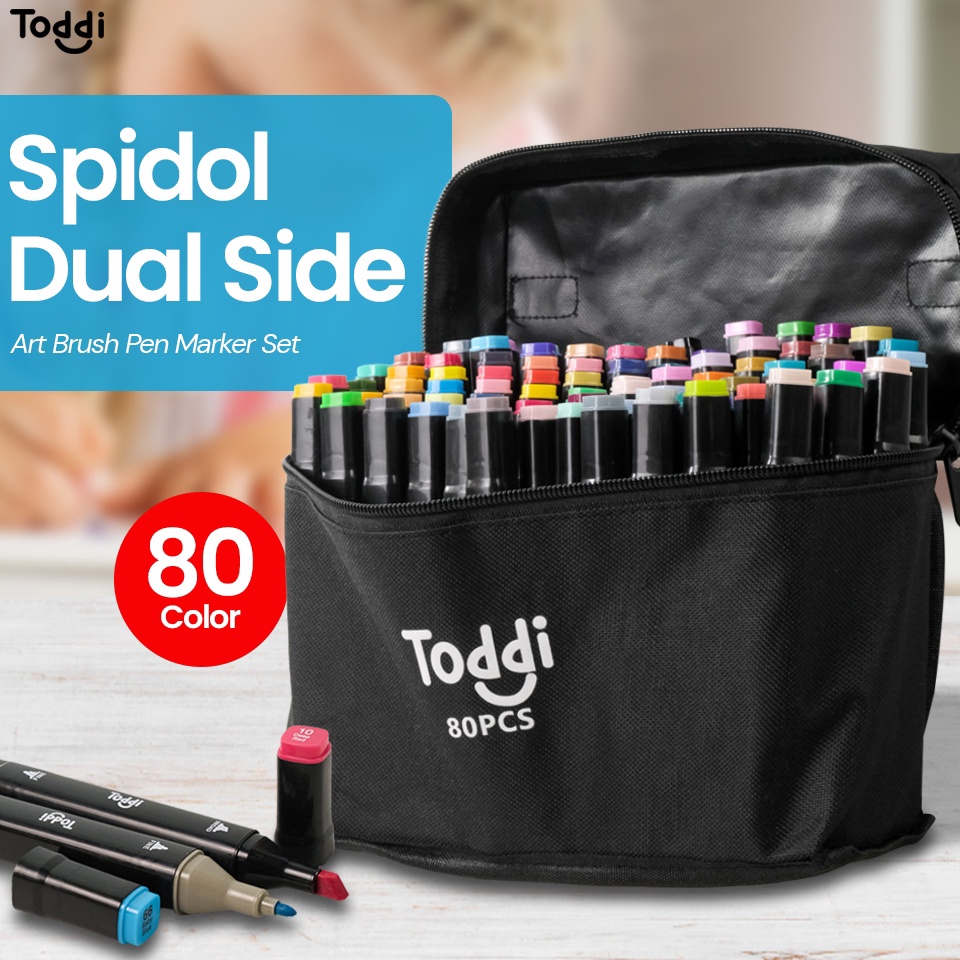 

KODE L8J Spidol Stabilo 12 24 3 48 6 8 Warna Dua Sisi Touch Dual Side Fine Art Brush pen Art marker Set