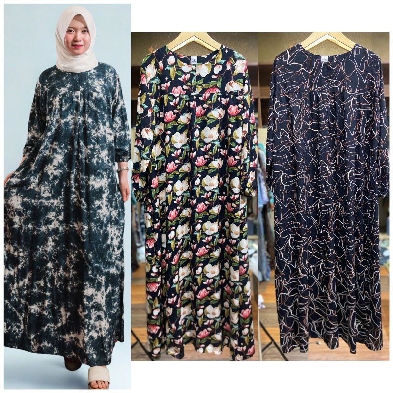 GAMIS ZARA RAYON MOTIF kain adem