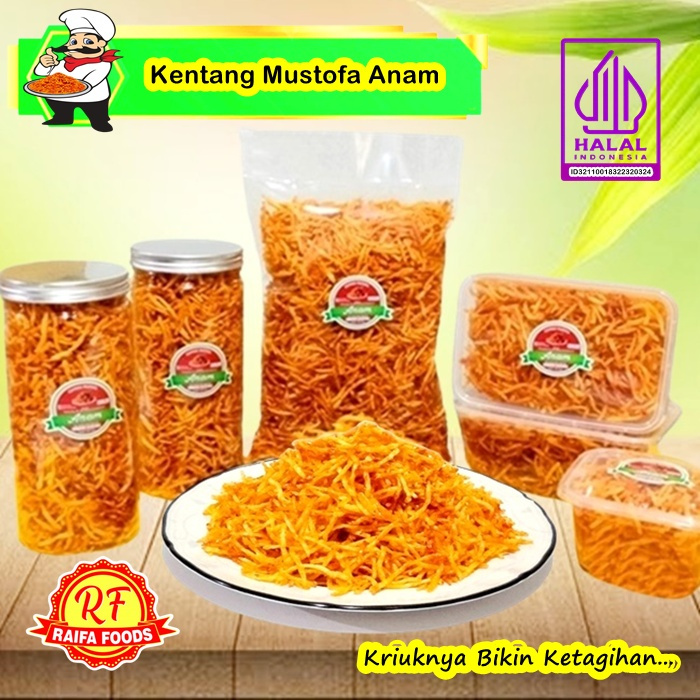 

Kentang Mustofa Anam, Kentang Goreng Kering Pedas Manis Original Teri Kacang, Snack Cemilan Ringan
