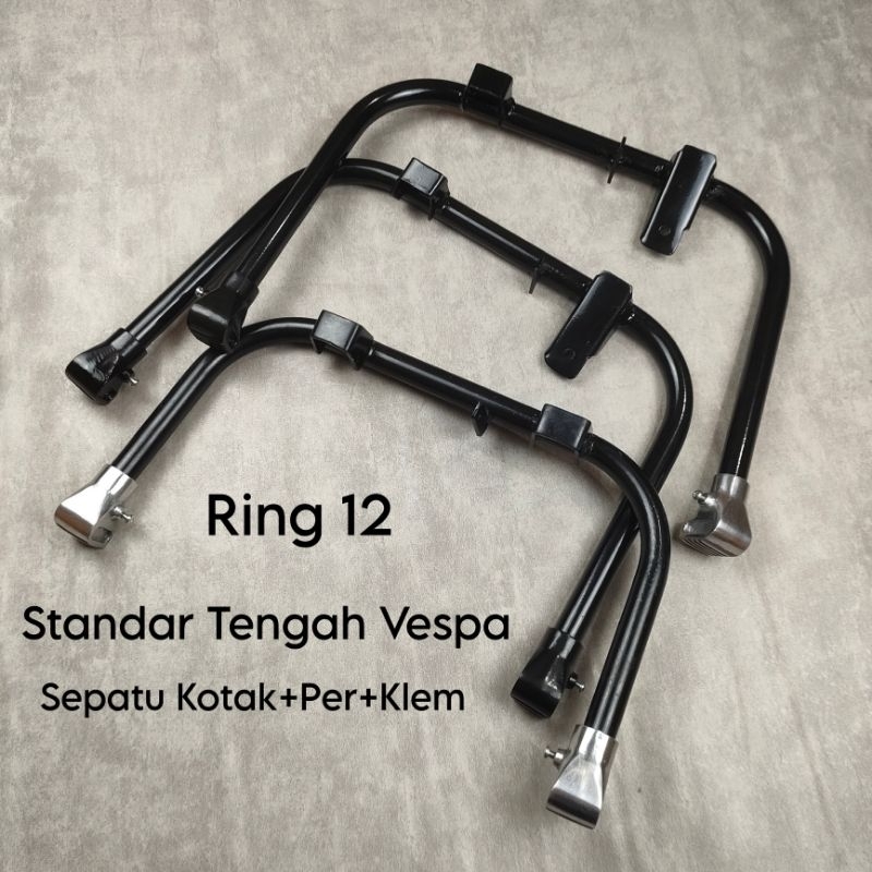 Standar Tengah Vespa Ring 12 Px Sprint Excel Warna Hitam Komplit