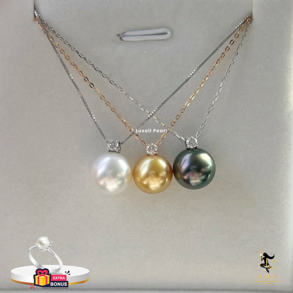 Kalung Perak 925 Mutiara Air Laut Asli | Kalung mutiara Lombok Asli | Mutiara Air Laut