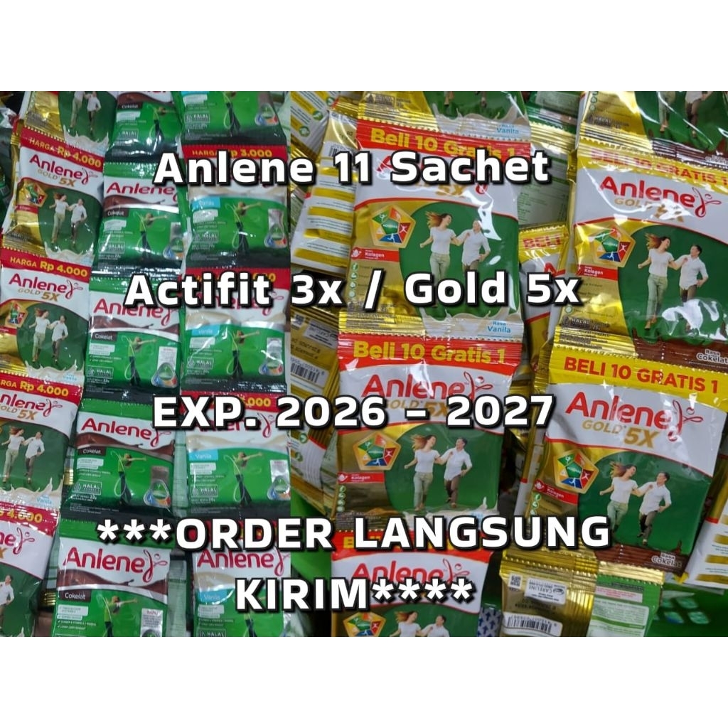 

Anlene Sachet Actifit & Gold /2026-2027/ Renceng isi 10 +1 sachet