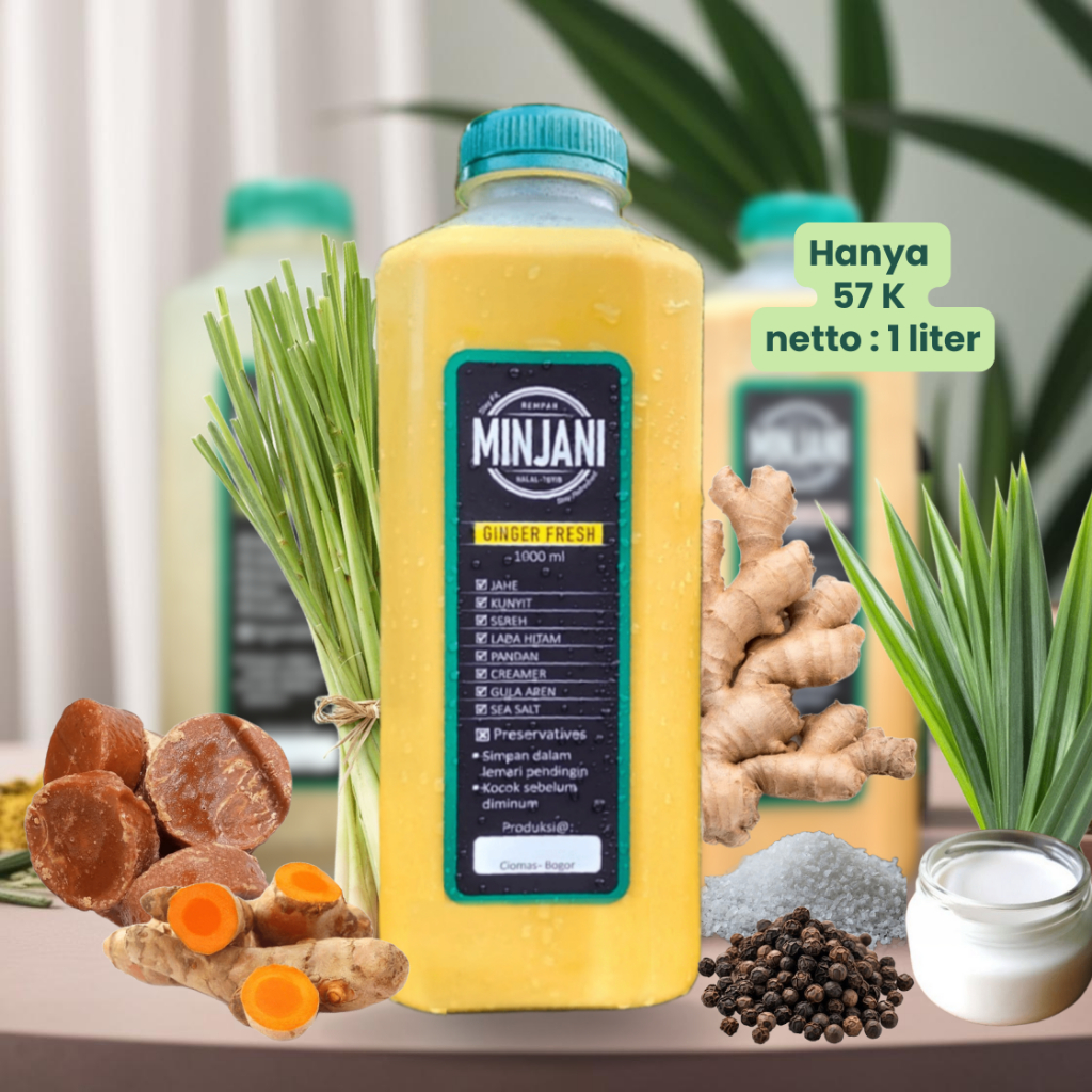 

Jamu Kekinian Ginger Fresh by MINJANI 1000 ml/ 1 liter