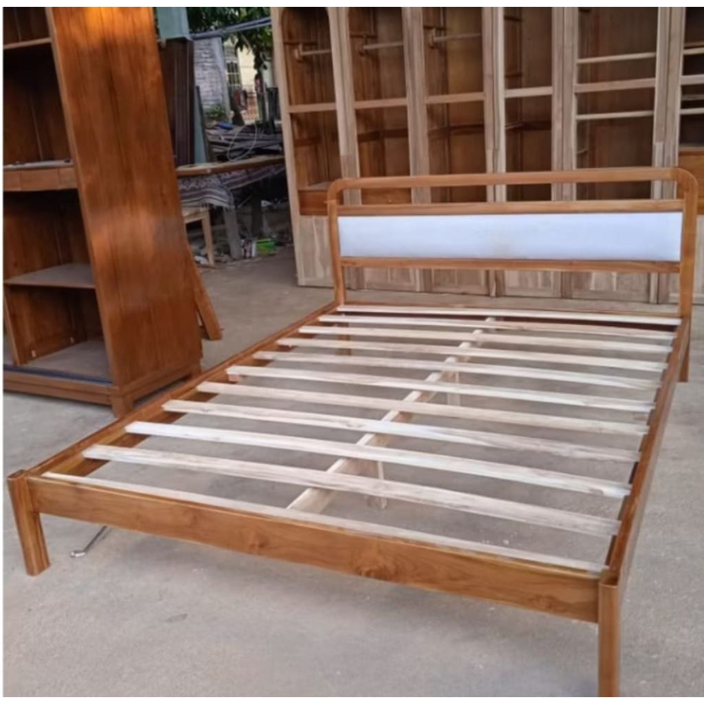 Dipan minimalis jati sandaran busa jok