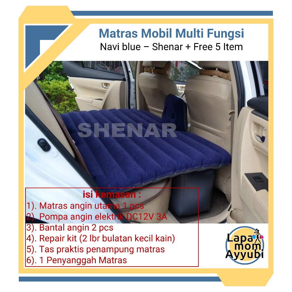 Kasur Mobil - Matras Mobil Shenar Navy Blue gratis 5 item lainnya