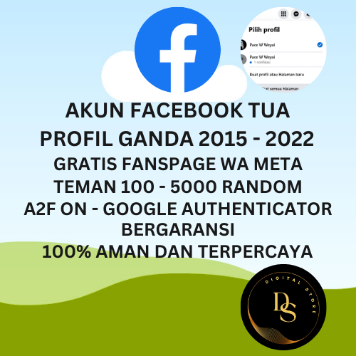 Jual Akun Facebook Tua | Profil Ganda | Email Gmail | Fanspage WA META | A2f On