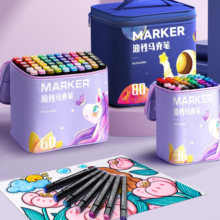 

KODE O2E Cod Spidol Maker Isi 24 Pcs 24 Warna Vibrant And Versatile Acrylic Merker Set 24 Color Waterproof
