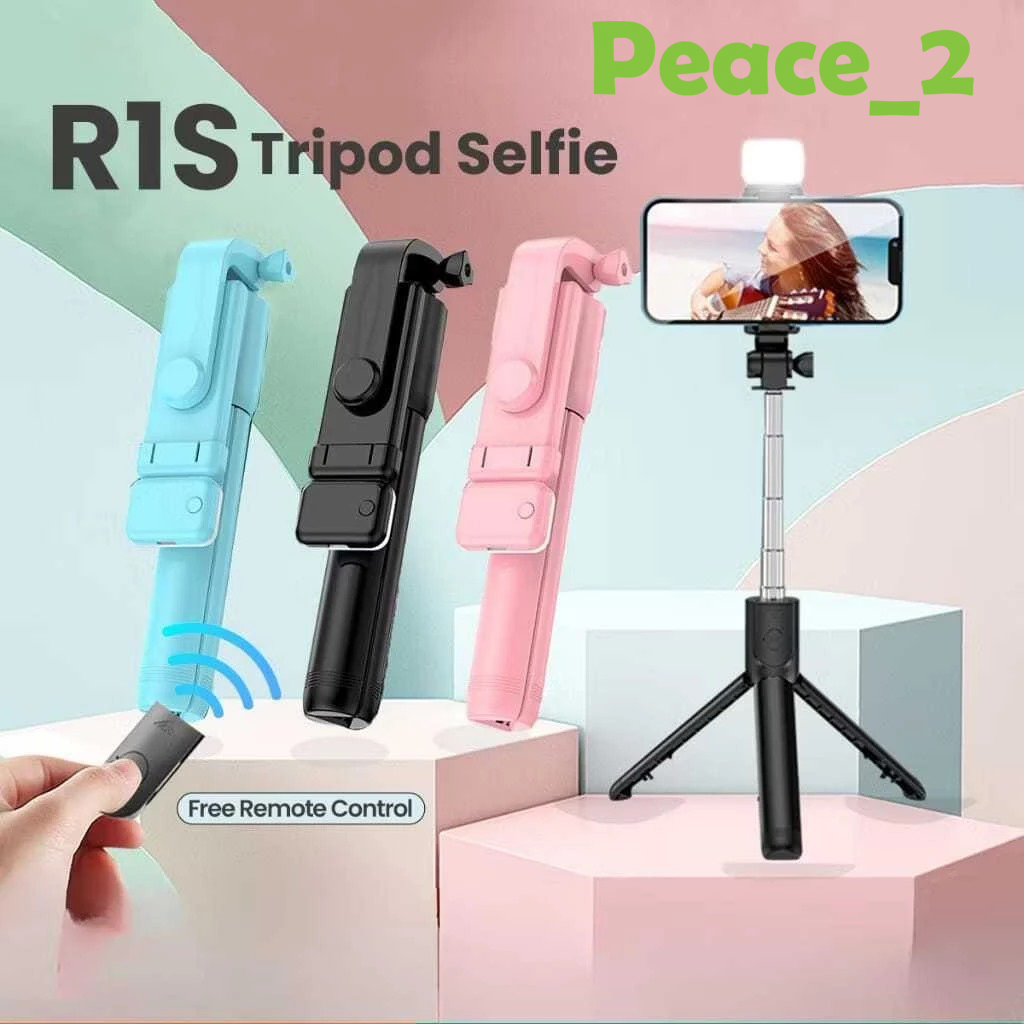 Tongsis Tripod Lampu R1S Tongsis tripod LED tongsis remot bluetooth - tongsis R1S