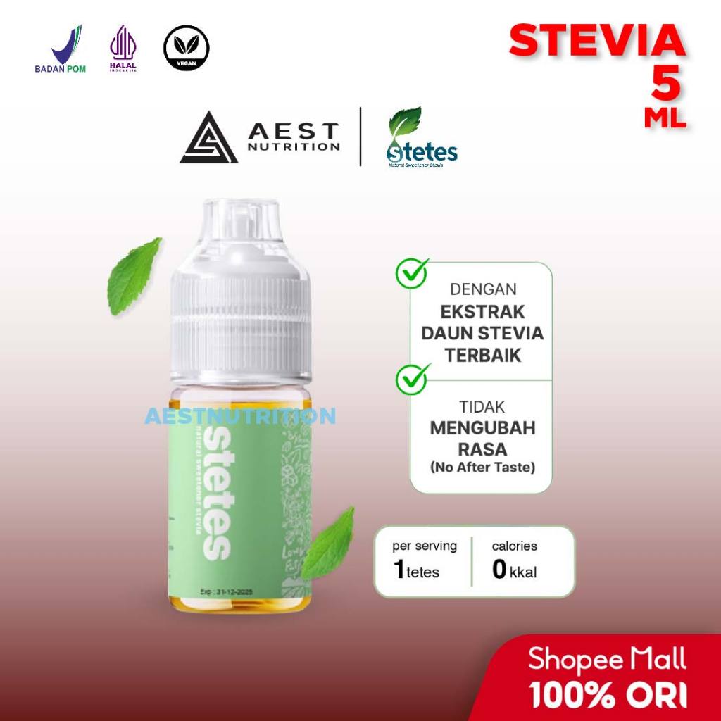 

Stetes Stevia Natural Sweetener - 5 ml Pemanis Alami Alternatif Gula 0 Kalori