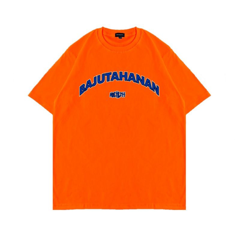 NOCHLESS - T-SHIRT ORANGE , BAJU TAHANAN NOCHLESS, UNISEX - Katun Combed  24s kaos distro lokal bran