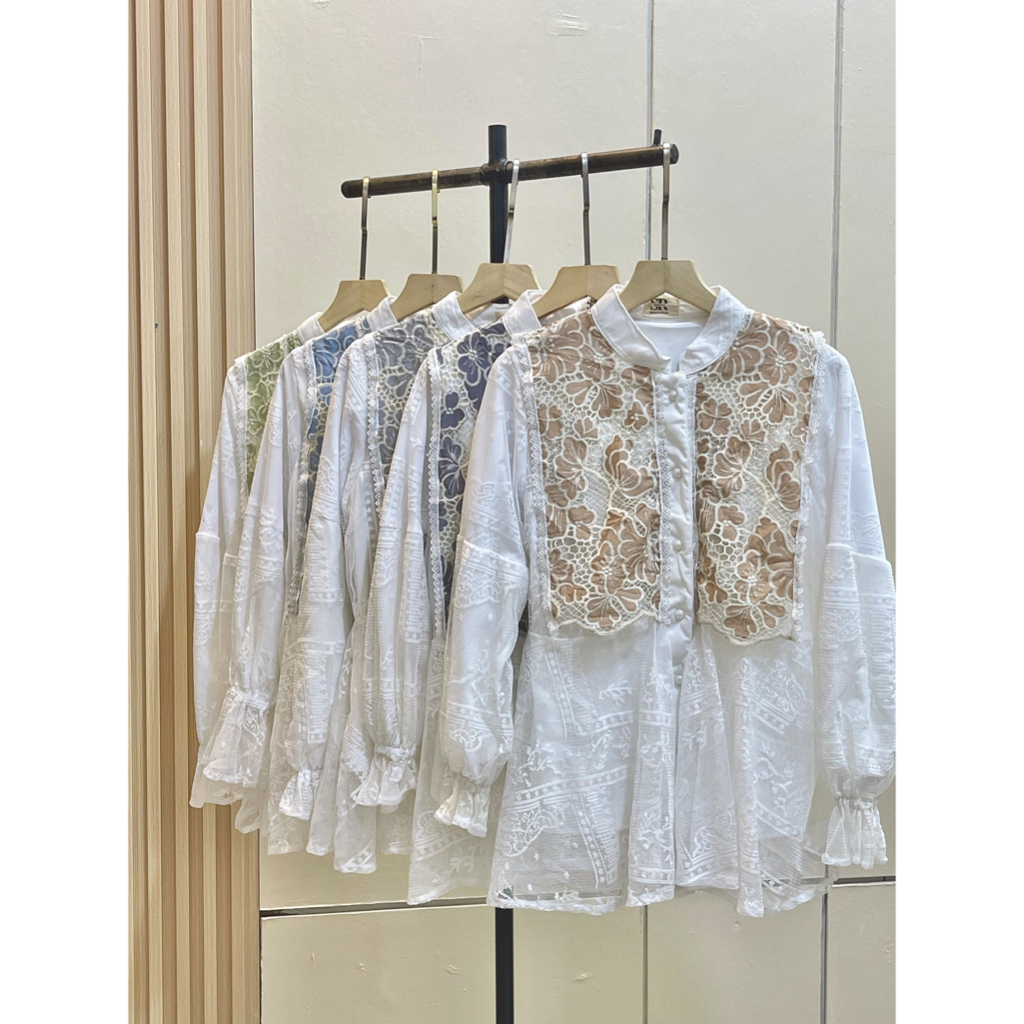 Maison Dé Joy - SERAPHINE Series Rekomendasi Atasan Kebaya Feminim Mewah Kebaya Wanita Putih Mewah