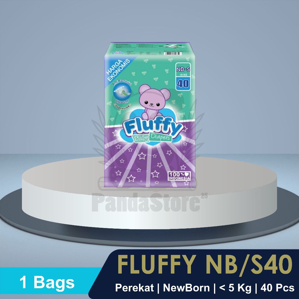 [ 1 BALL ] Fluffy Perekat New Born NB-S40 M36 L32 | Popok Bayi | Newborn | Ekonomis