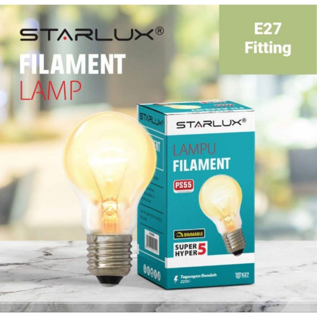 Lampu Ayam Pijar Filament Starlux PS55 Warna Kuning Dimmer Bisa Untuk Penghangat Ayam Ternak Bohlam 