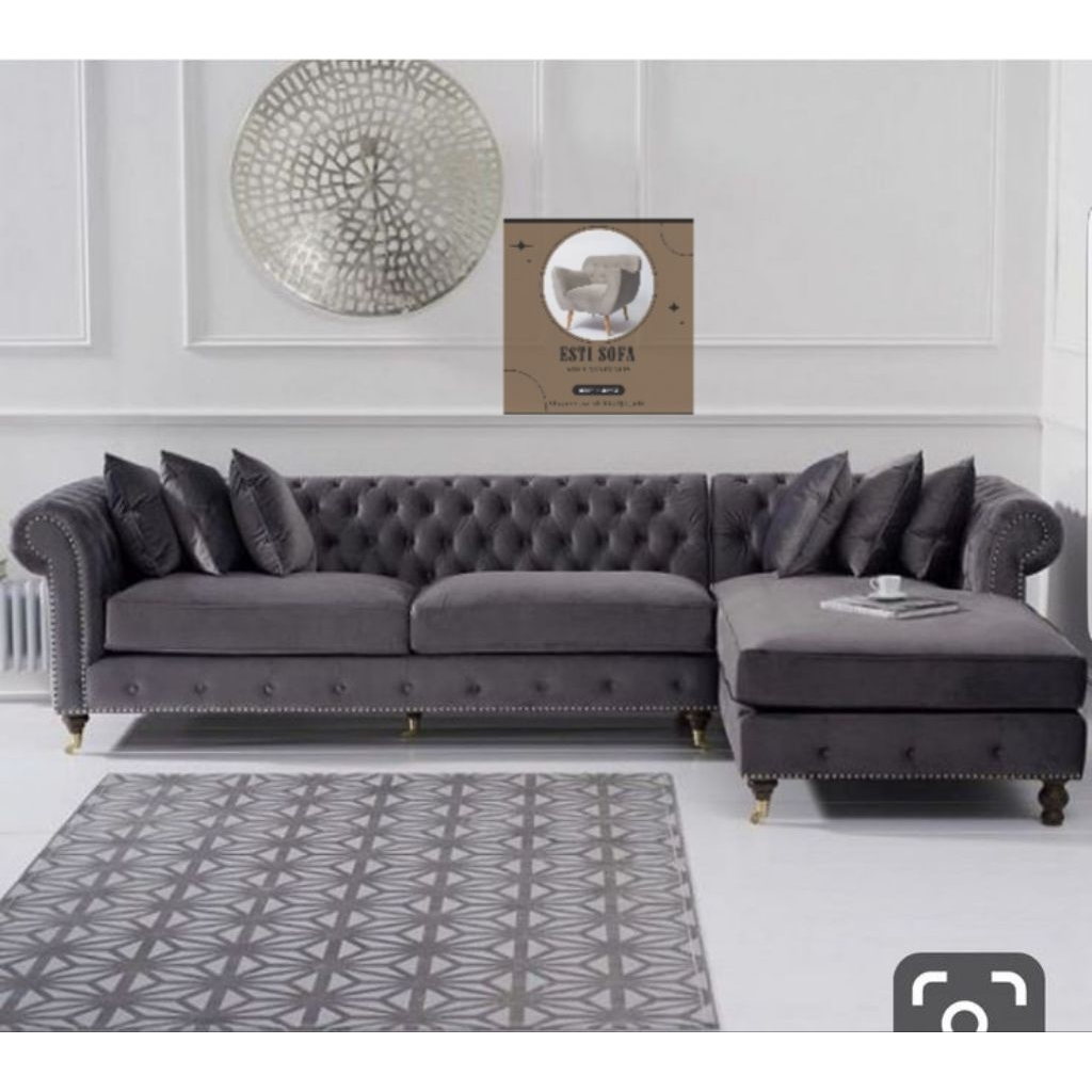Sofa L shape sofa minimalis terbaru sofa ruang tamu modern 2025 free bantal