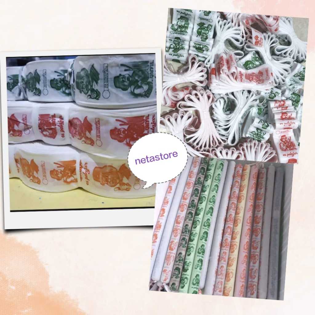 Plastik Es Potong Karakter Unyil, Es Jadul, Es Teampo Dulu