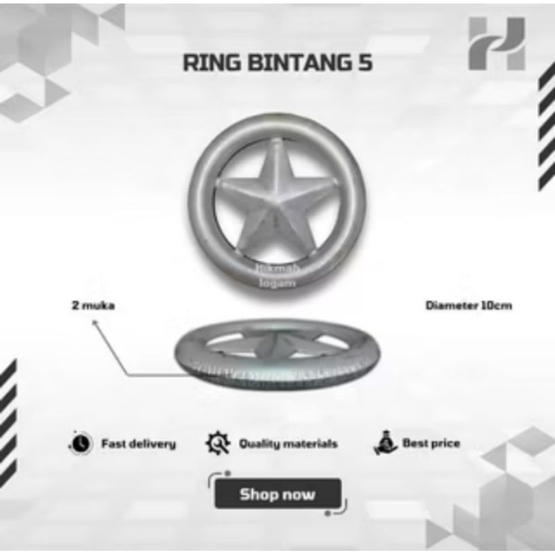 Ring Ornamen Bintang 5 /Ring Ornamen Pagar rumah/aksesoris pagar rumah