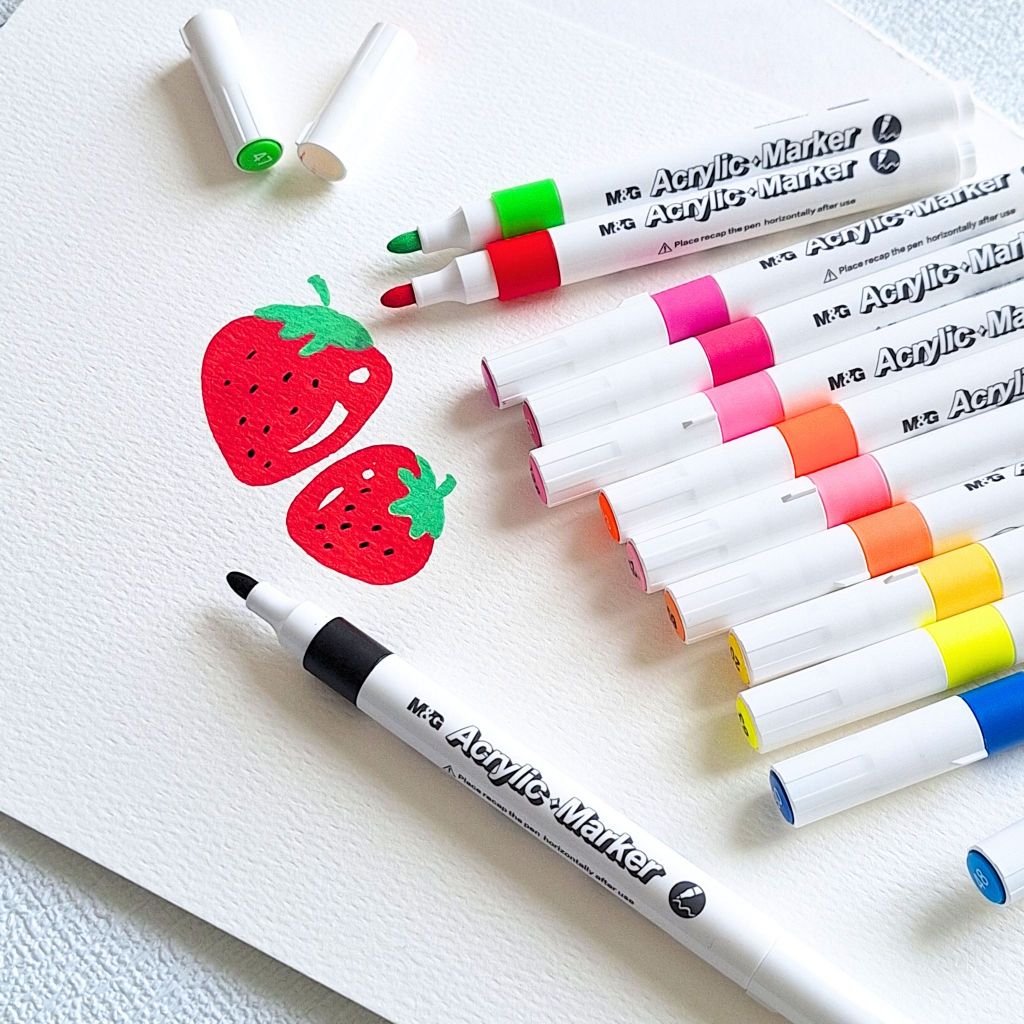 

M&G Acrylic Marker Spidol Akrilik 30 warna Satuan - Spidol Tahan Air untuk SEMUA MEDIA