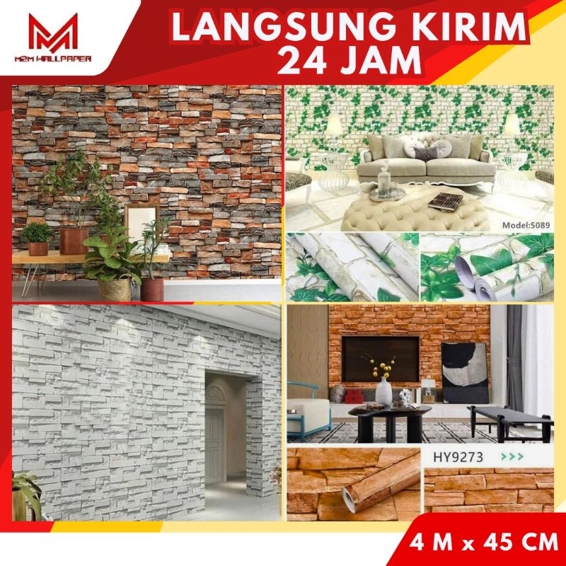 Wallpaper Dinding Motif Batu Bata Wallpaper Dinding Motif Batu Alam Wallpaper Batu Wallsticker Batu 