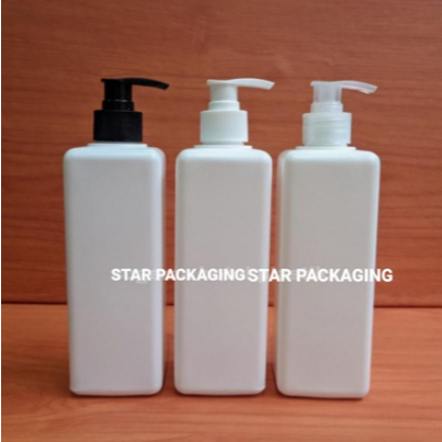 Botol Pump 500ml Kotak Putih Susu HDPE Botol 500ml Kotak Putih