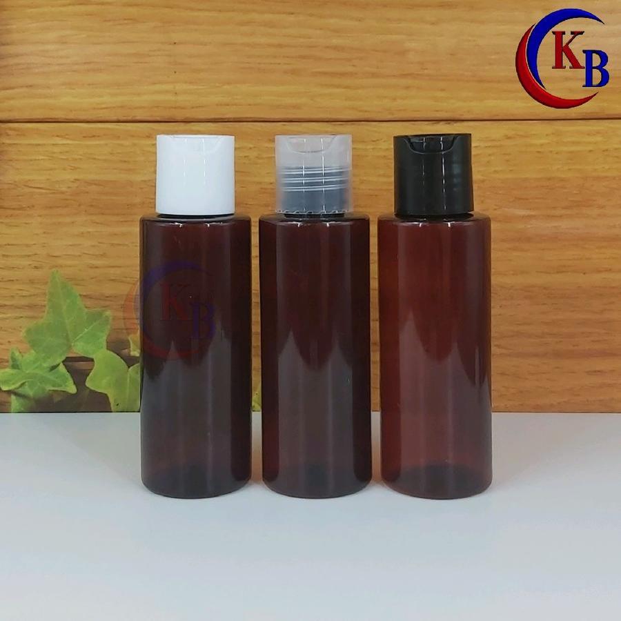 BOTOL DISCTOP 100 ML TONER PRESSTOP / BOTOL PLASTIK PET RF COKLAT 100ML