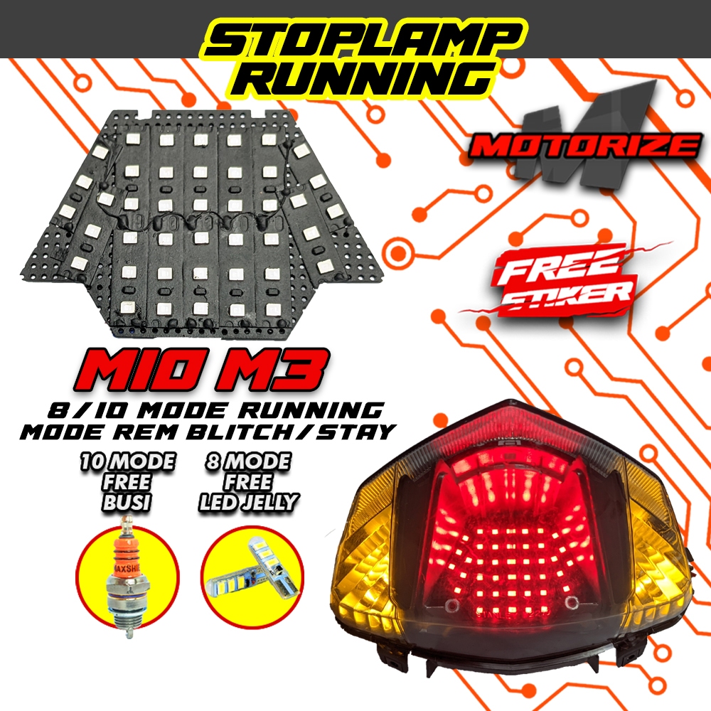 STOPLAMP RUNNING MIO M3 LAMPU LED REM BELAKANG MOTOR VARIASI MOTORIZE