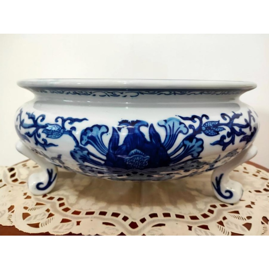 Pot Bunga Keramik Cina Bulat Kansai Motif Classic