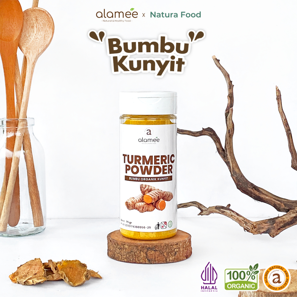 

ALAMEE Kunyit Bubuk Murni Turmeric Powder Ground Bumbu Dapur Organik Seasoning Tabur