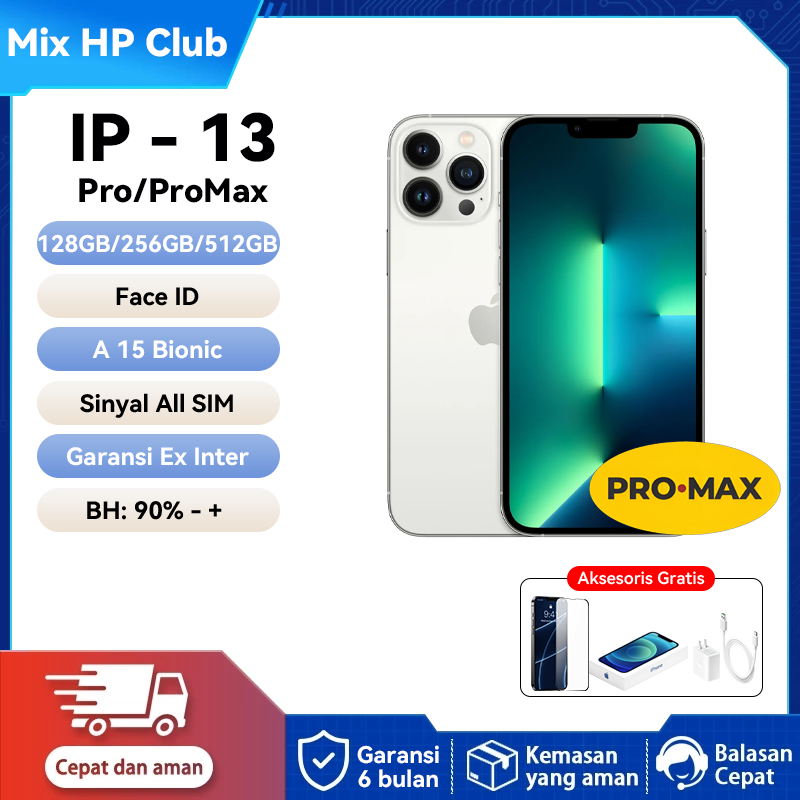 IP 13 PRO / IP 13 PRO MAX - 【White】- IP 13 PRO/IP 13 PRO MAX Second Bekas 128GB 256GB ORIGINAL 100% 
