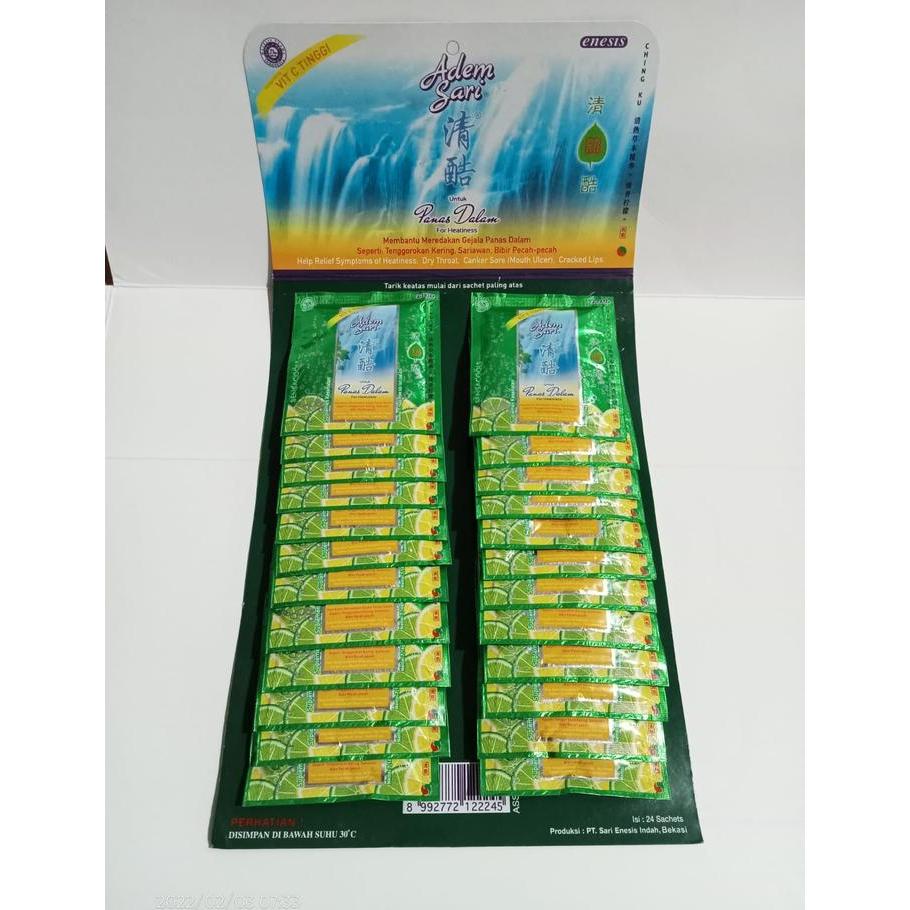 

Adem Sari Sachet 1 Pack Isi 24 Sachet x 7g - Minuman Serbuk Pereda Panas Dalam