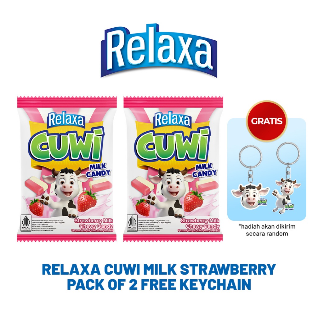 

[Free Keychain] Relaxa Cuwi Milk Strawberry Pack of 2