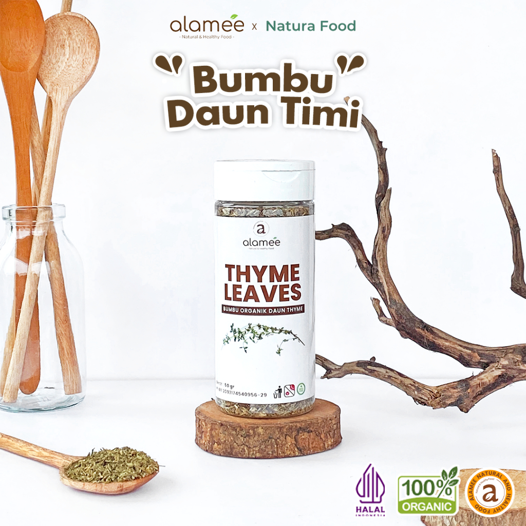 

ALAMEE Thyme Kering Seasoning Daun Timi Bumbu Dapur Organik Garnish Dried Leaves Murni Asli