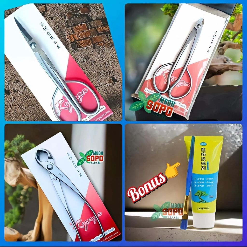 Alat Bonsai, Paket Gunting Dan Catok Bonsai Ryuga Stenlis, Set N9