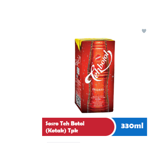 

SOSRO TEH BOTOL (KOTAK) TPK 330/300mL