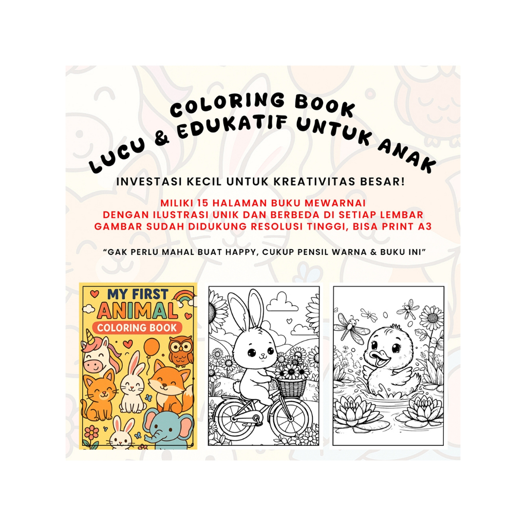 

My First Coloring Book Animal, Buku Mewarnai 15 Lembar_MTF_001.A