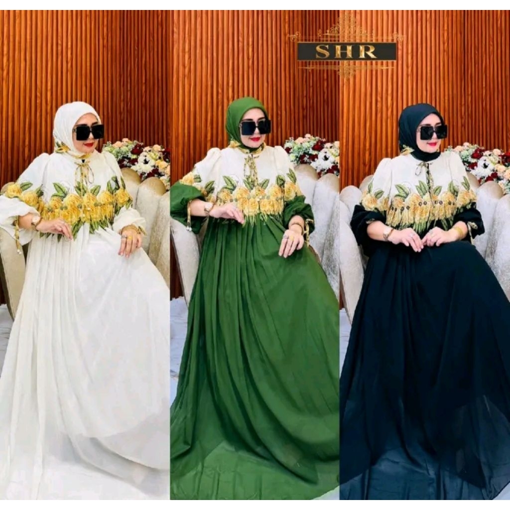 NEW ORIGINAL SHR GAMIS MIDI DADA BUNGA CERUTY VIRAL