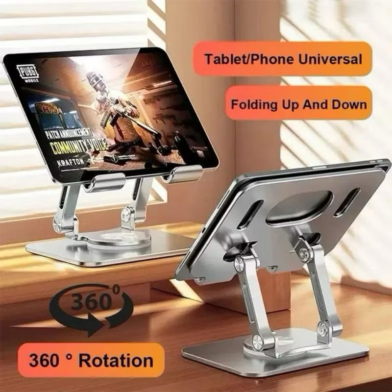 (N02)HOLDER MEJA TABLE & HANPHONE ALUMIUM METEL BESI BISA FI PUTAR 360• ROTASI STAND HOLDER BESI STA