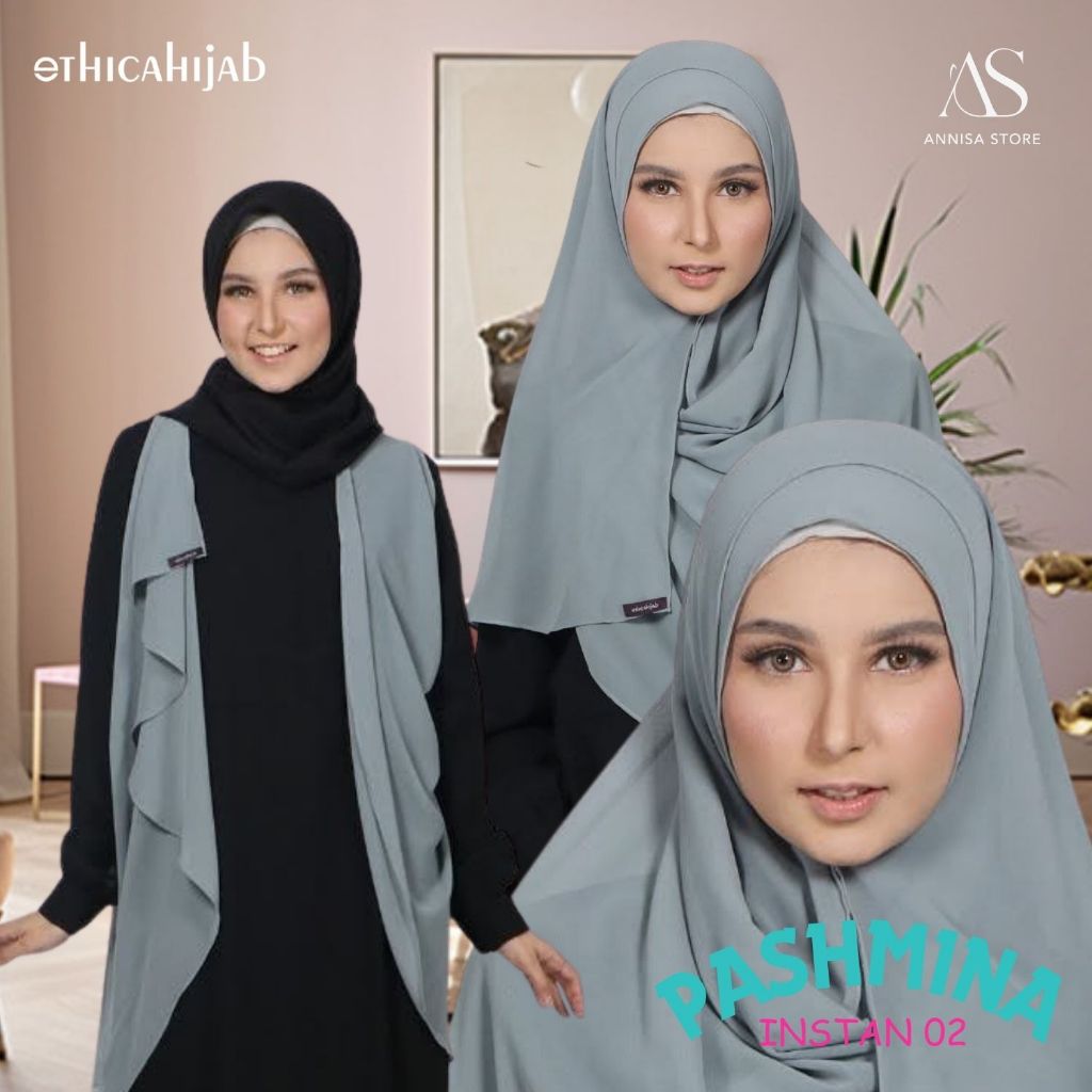 PASHMINA INSTAN TWO IN ONE ETHICA HIJAB PASMINA INSTAN 02 / PASMINA INSTAN BISA DIPAKAI SEBAGAI OUTE
