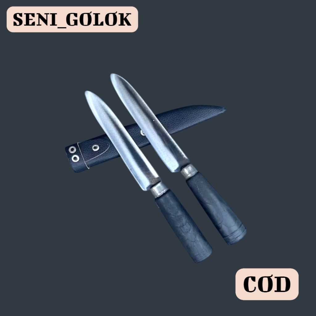 paket combo hemat 2 pcs pisau dapur bahan baja hss pisau dapur kitchenware sudah taj4m siap pakai