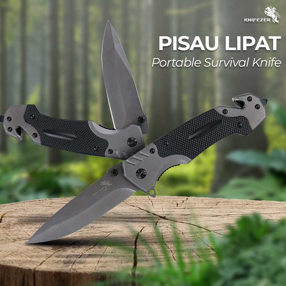 KODE U26A Alat Potong Outdoor Doom Blade Folding Knife Survival Tool 44C 58HRC Knifezer