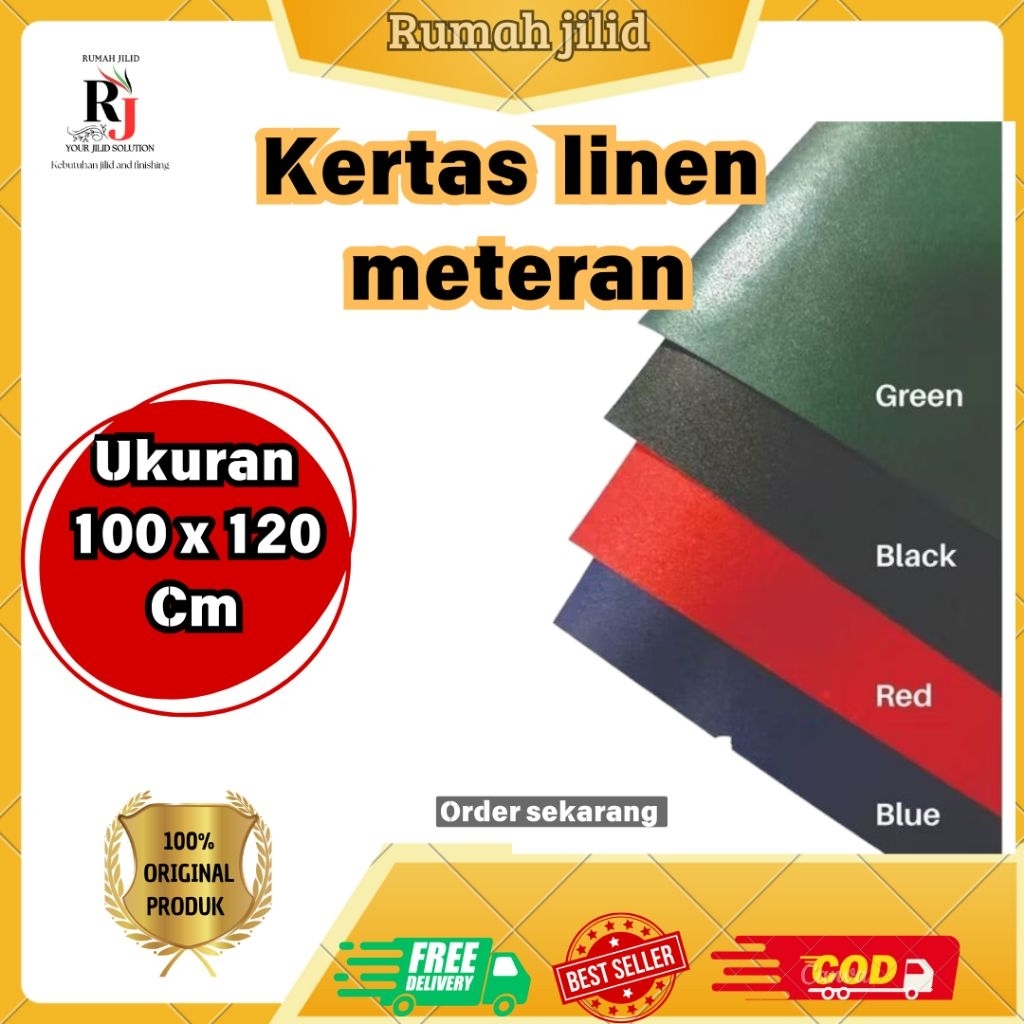 

kertas linen meteran 100 x 120 cm